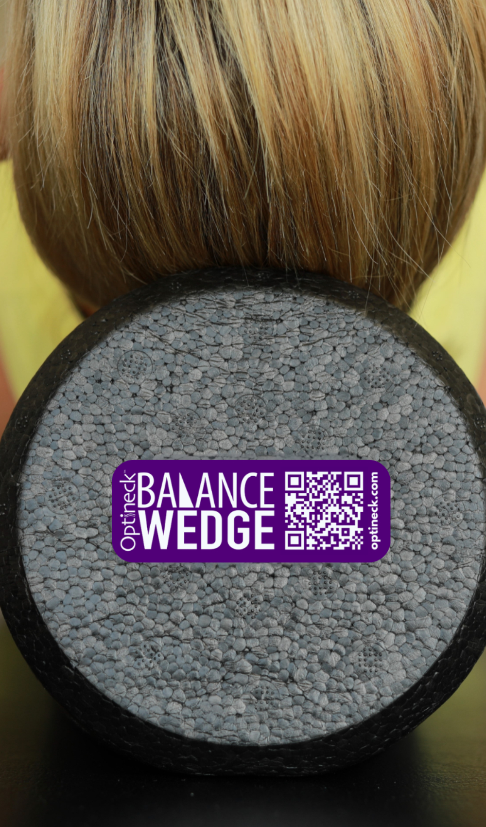Woman head on balance wedge